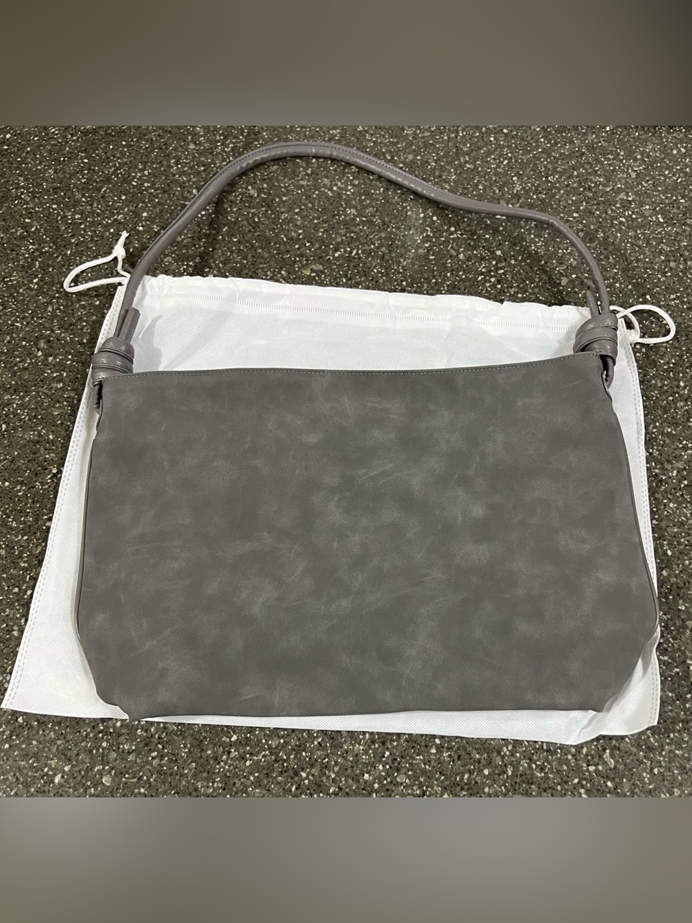NEW 8 Other Reasons Large Stylish Gray Betsy Hobo Suede Shoulder Bag Purse Tote - Picture 6 of 9